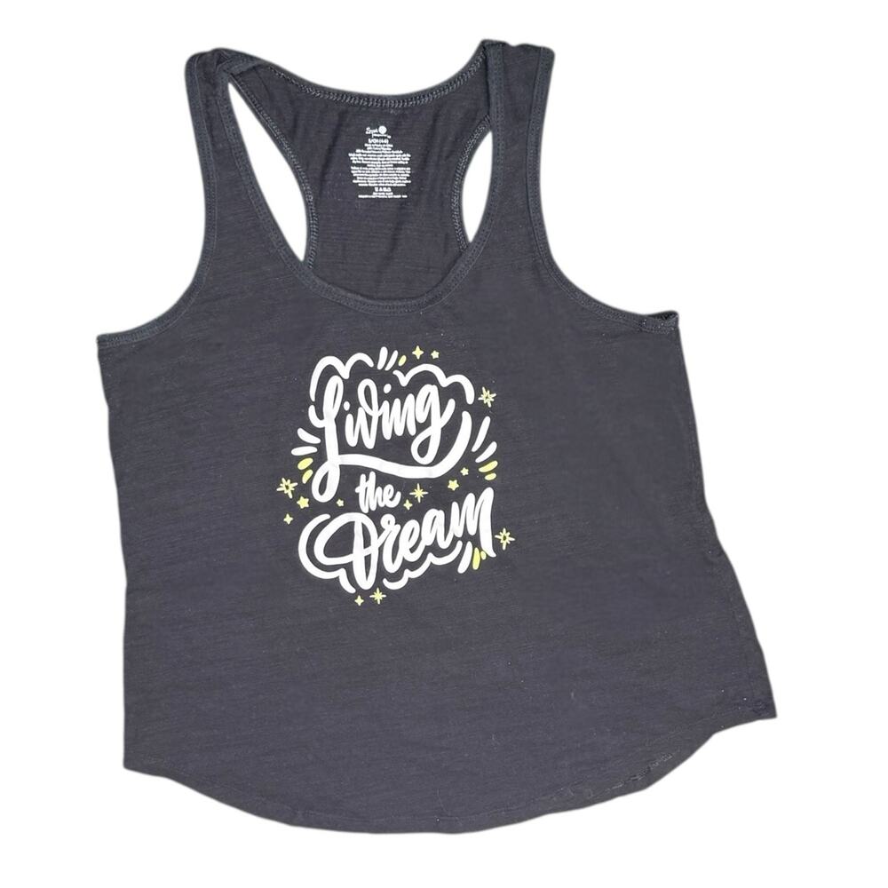 Secret Treasures Black Living the Dream Graphic Sleep Tank Top Size S